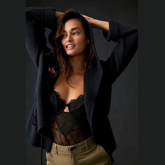 Anthropologie Sweaters - Anthropologie Hoodie Cardigan Black Sweater